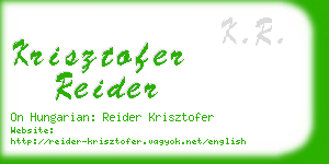 krisztofer reider business card